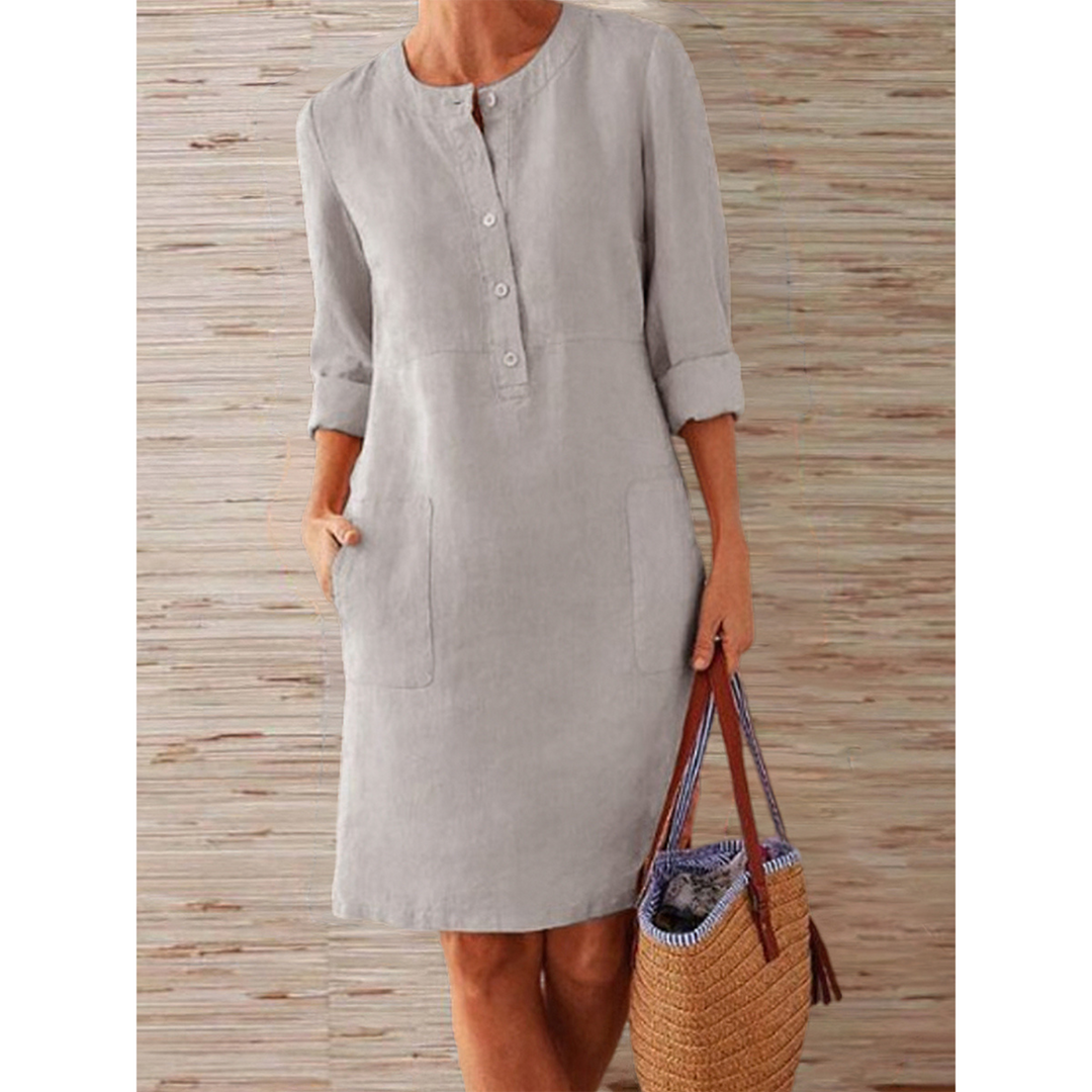 Elara™ | Cotton and Linen Dress