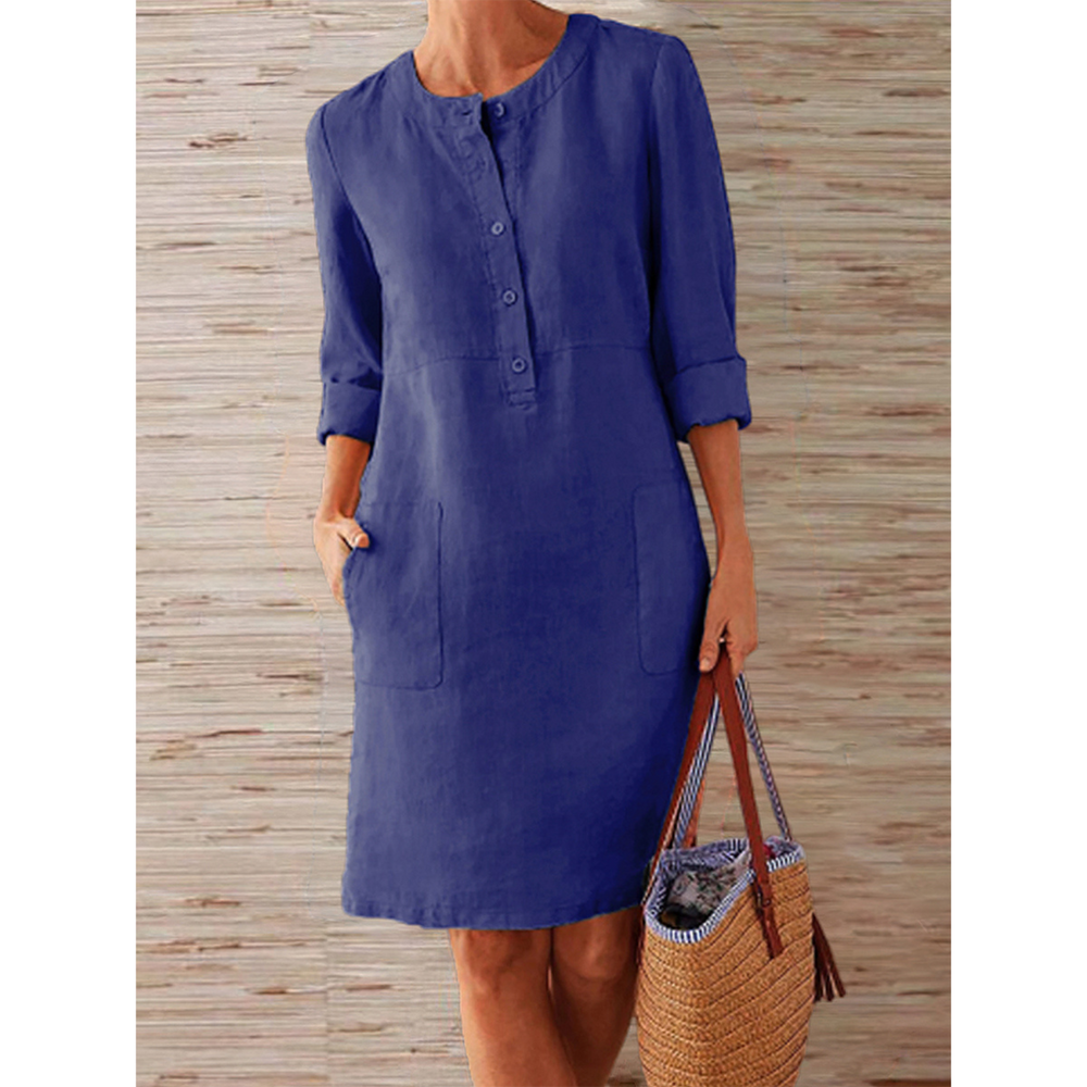 Elara™ | Cotton and Linen Dress