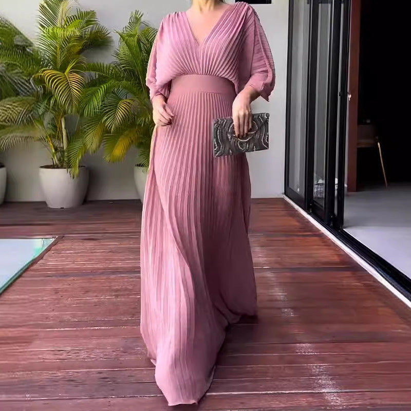 Nia™ - Elegant Ribbed Maxi Dress