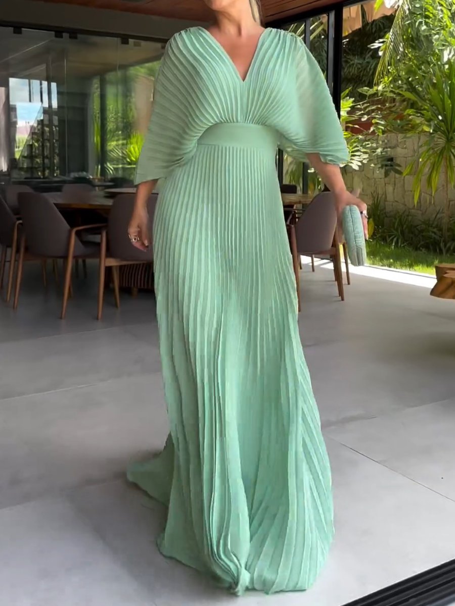 Nia™ - Elegant Ribbed Maxi Dress